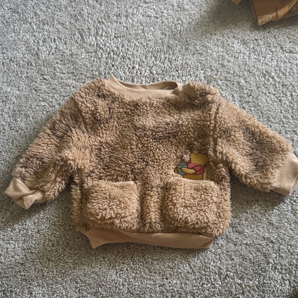 Disney Brown Fuzzy Kids Sweater